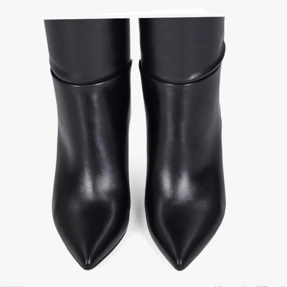 NIB Black Matte Knee High Stilletto Boots - Size 9 - Picture 4 of 6